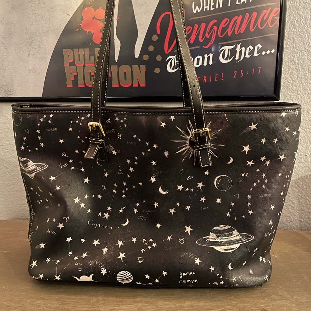 Vegan Leather Celestial Tote Bag